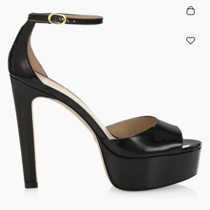 Stuart Weitzman disco platform patent leather sandal, like new. Color black sz6